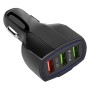 Szivargyújtó töltő, 12/24V - 5V/3.1A, QC töltő (Quick Charge), 3x USB